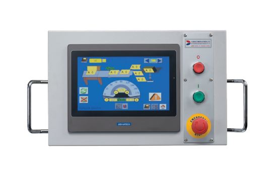 The 10-inch color touch screen is equipped with PLC system that controls all the functions of the machine.